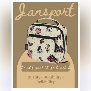 🦅 Jansport Multi Color Traditional Tats Lunch Bag New With Tags 🦅